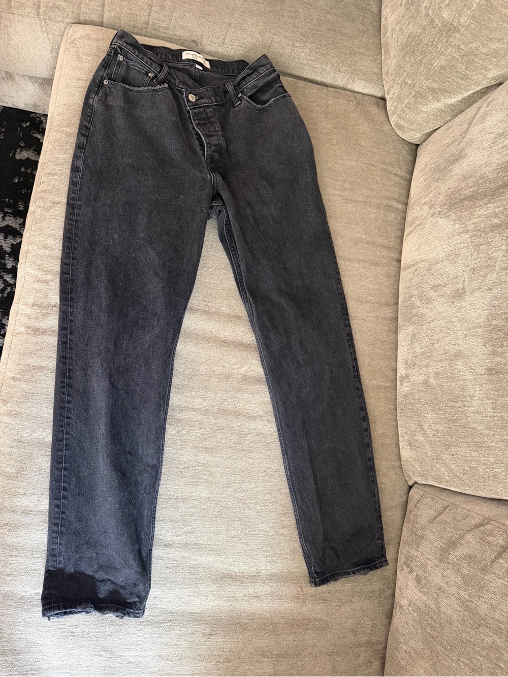 Abercrombie & Fitch Washed Black Straight Leg Jeans